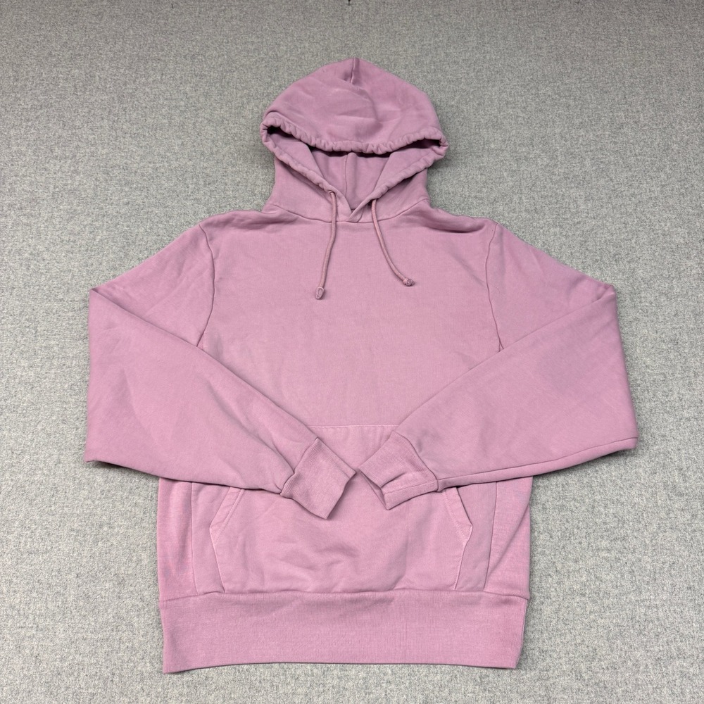 MADE Pullover Hoodie Size Large Mauve Pink Cotton Blend Fleece Kangaroo Pocket
